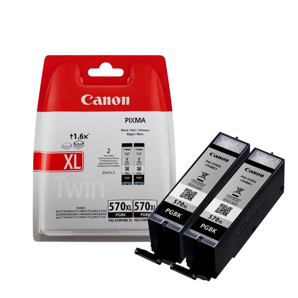 Zestaw dwóch tusz  Canon PGI-570PGBK XL do Pixma MG-5750/6850 | 2 x 22ml | black 