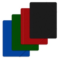 Teczka z gumką OFFICE PRODUCTS, A4, PP, 500mikr., 3-skrz., mix kolorów