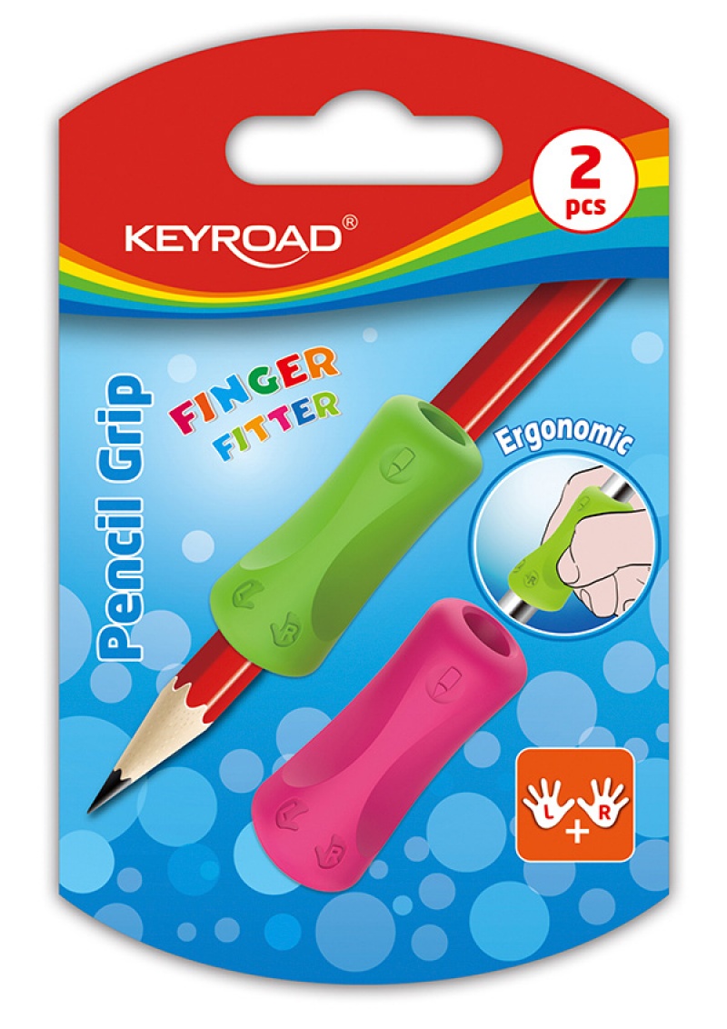 Uchwyt ergonomiczny KEYROAD Pencil Grip, 2szt., blister, mix kolorów 