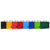 Teczka-pudełko OFFICE PRODUCTS, PP, A4/5cm, z rączką i zamkiem, mix kolorów 