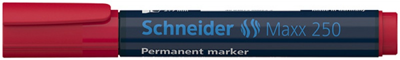 Marker permanentny SCHNEIDER Maxx 250, ścięty, 2-7mm, czerwony 