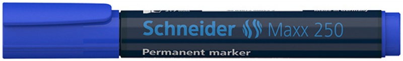 Marker permanentny SCHNEIDER Maxx 250, ścięty, 2-7mm, niebieski