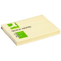 Bloczek samoprzylepny Q-CONNECT, 102x76mm, 1x100 kart., jasnożółty