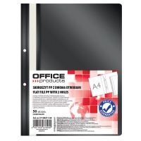 Skoroszyt OFFICE PRODUCTS, PP, A4, 2 otwory, 100/170mikr., wpinany, czarny 