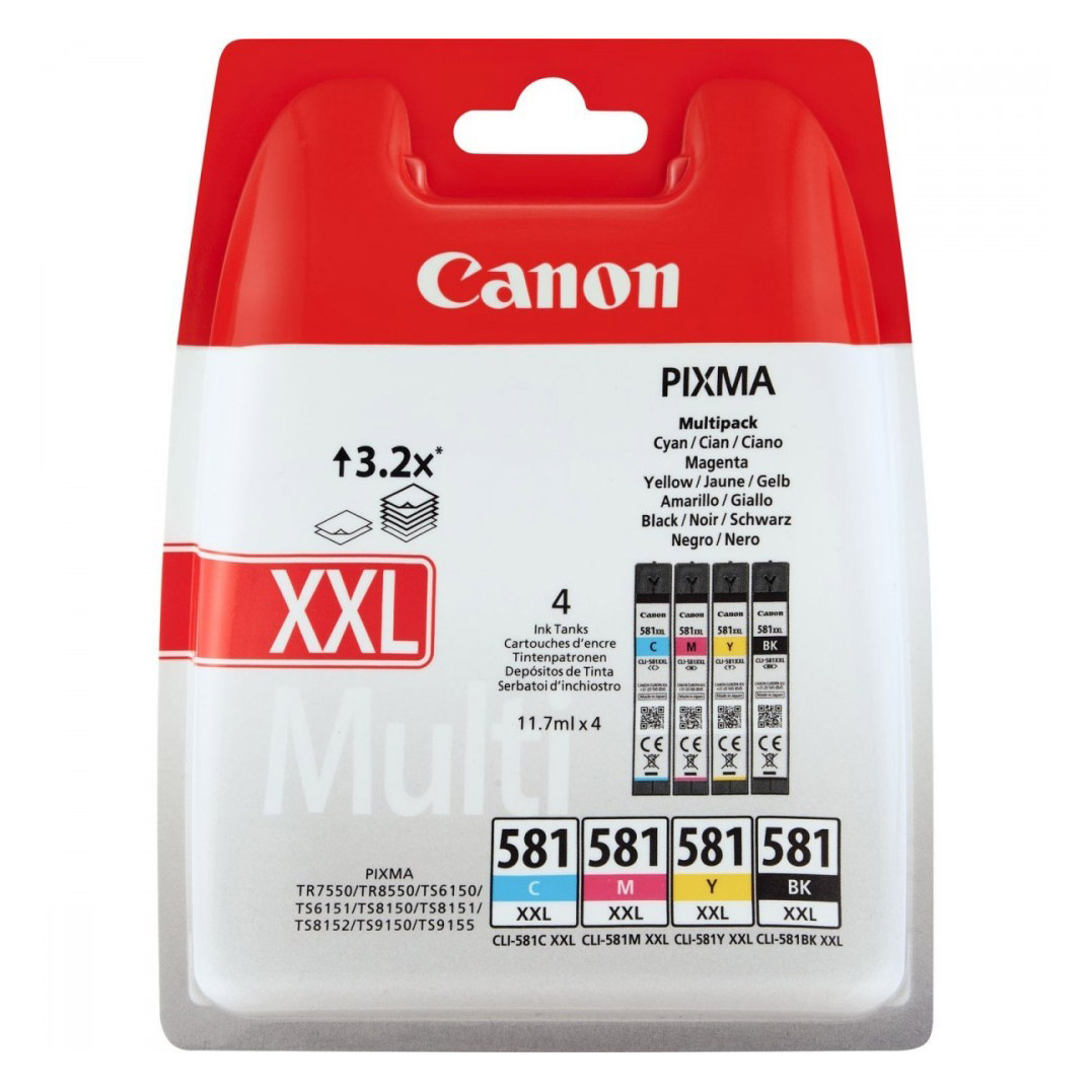 Tusz Canon CLI-581 XXL CMYK do Pixma TR7550/TR8550 | 4 x 11,7ml | CMYK 
