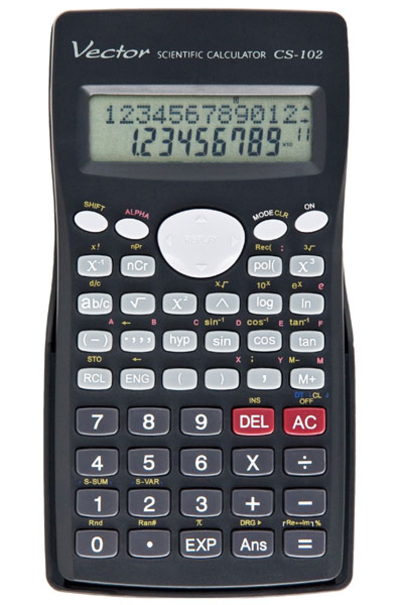 Kalkulator naukowy VECTOR KAV CS-102, 244 funkcji, 84x154mm,czarny 