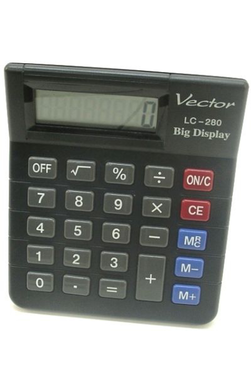 Kalkulator biurowy VECTOR KAV LC-280, 8-cyfrowy, 103x121mm, czarny 