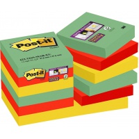 Karteczki samoprzylepne POST-IT® Super Sticky (622-12SSMAR-EU), 47,6x47,6mm, 12x90 kart., paleta Marrakesz 