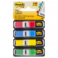 Zakładki indeksujące POST-IT® (683-4), PP, 11,9x43,1mm, 4x35 kart., mix kolorów 