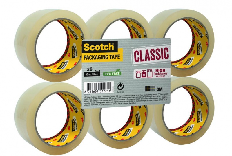 Taśma pakowa Scotch® Classic (CL.4850.F6.T), 48mm, 50m, 6szt., transparentna