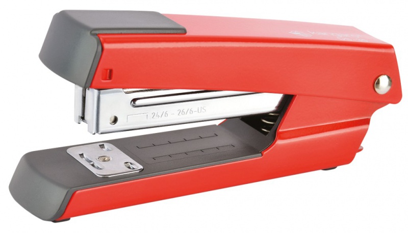 Zszywacz KANGARO DS-35, zszywa do 30 kartek, metalowy, w pudełku PP, czerwony 