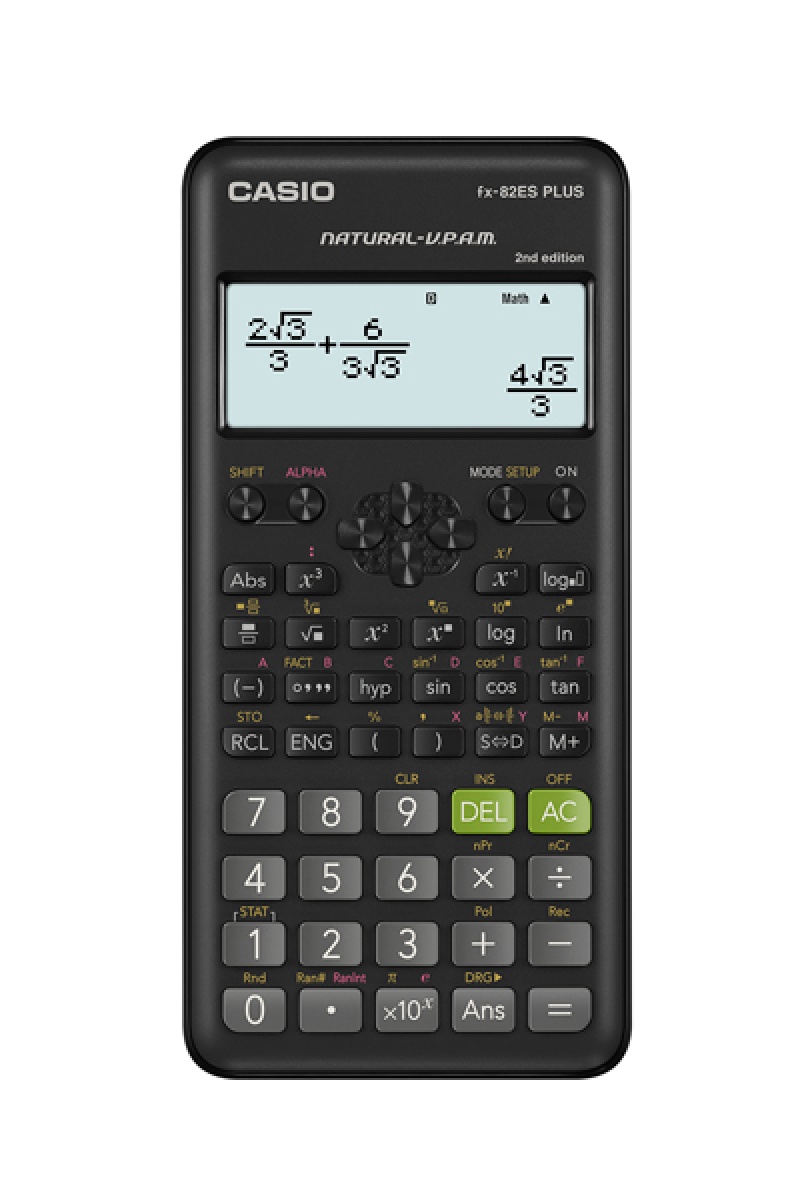 Kalkulator naukowy CASIO FX-82ESPLUS-2, 252 funkcje, 77x162mm, czarny, box 