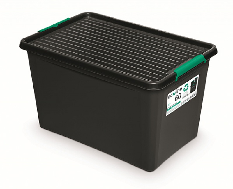 Pojemnik do przechowywania MOXOM EcoLine Box, 60l, na kółkach, czarny 