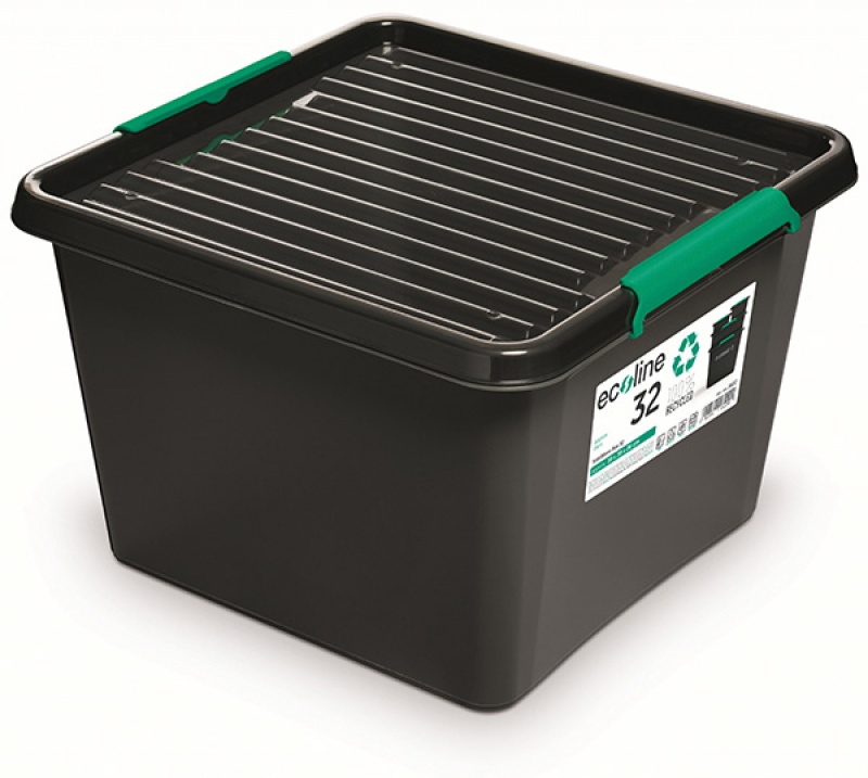 Pojemnik do przechowywania MOXOM EcoLine Box, 32l, na kółkach, czarny