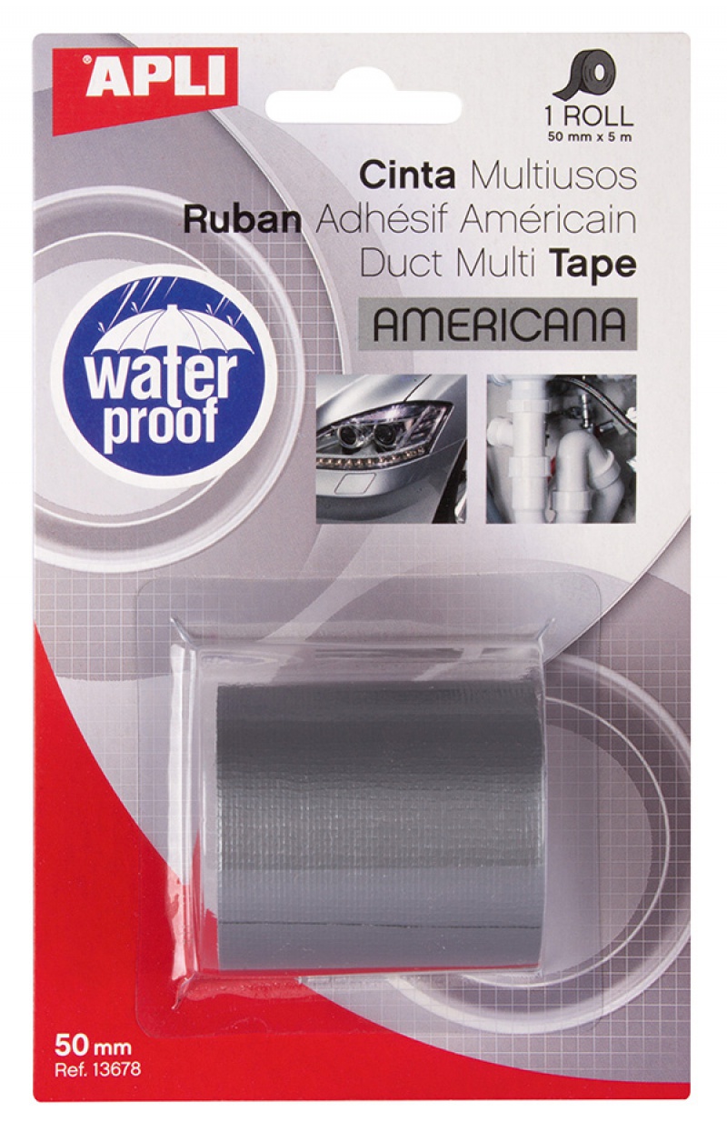 Taśma APLI Multi Duct Tape, 50 mm x 5 m, szara, blister