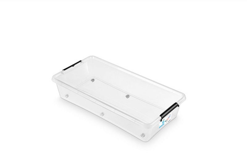 Pojemnik do przechowywania MOXOM Simple Box Bedroller, 35l, na kółkach, transparentny 
