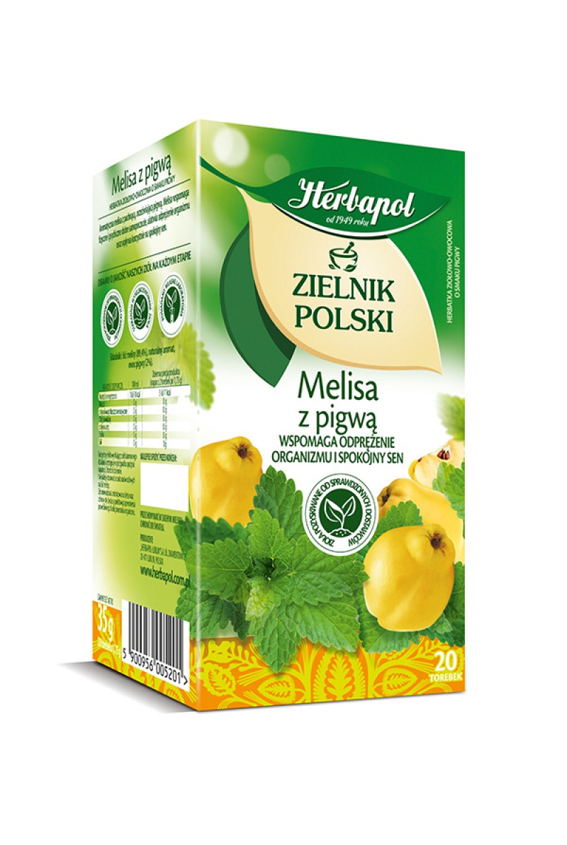 Herbata HERBAPOL Zielnik Polski, 20 torebek, melisa z pigwą 