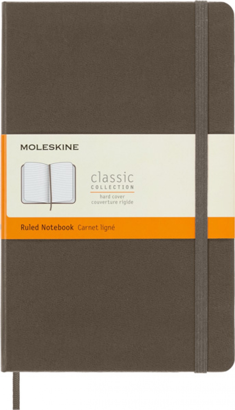 Notes MOLESKINE Classic L (13x21 cm) w linie, twarda oprawa, earth brown, 240 stron, brązowy