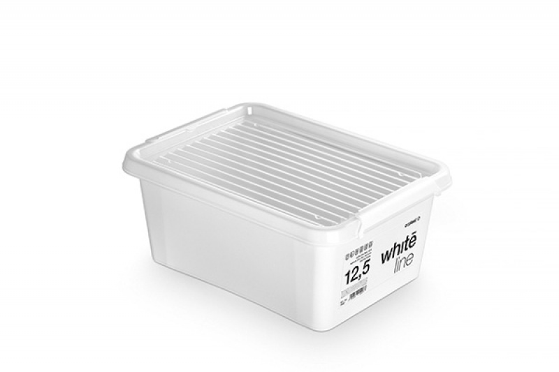 Pojemnik do przechowywania MOXOM, White Line Box, 12,5l, biały