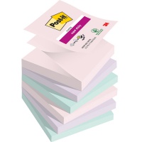 Karteczki samoprzylepne Post-it® Super Sticky Z-Notes, SOULFUL, 76x76mm, 6x90 kart.