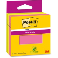Karteczki samoprzylepne Post-it Super Sticky, 3x45 kart., mix kolorów