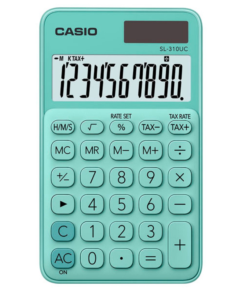 Kalkulator kieszonkowy CASIO SL-310UC-GN-B, 10-cyfrowy, 70x118mm, kartonik, zielony 