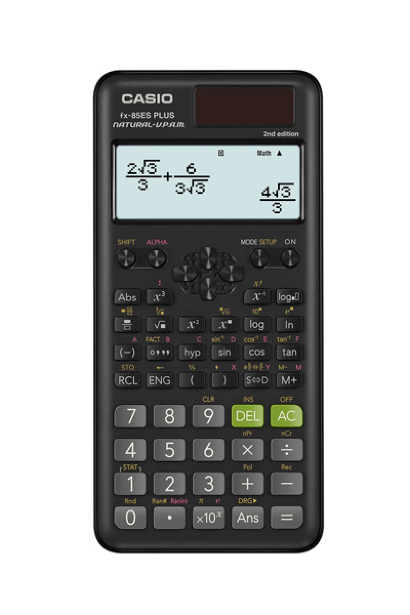 Kalkulator naukowy CASIO FX-85ESPLUS-2 B, 252 funkcje, 77x162mm, kartonik, czarny 