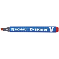 Marker permanentny DONAU D-Signer, 1-4mm (linia), zawieszka, czerwony 
