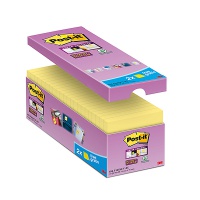 Karteczki samoprzylepne Post-it® Super Sticky (654-P16SSCY-EU), 76x76mm, 16x90 kart., żółte, 2 Karteczki GRATIS