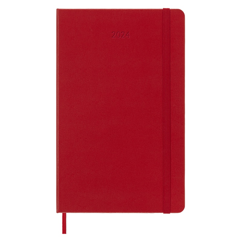 Kalendarz tygodniowy MOLESKINE 2024, 12M, L, twarda oprawa, scarlet red 