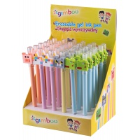 Długopis wymazywalny dla dzieci GIMBOO, z motywem zwierzęcym, pakowany w displayu, mix kolorów