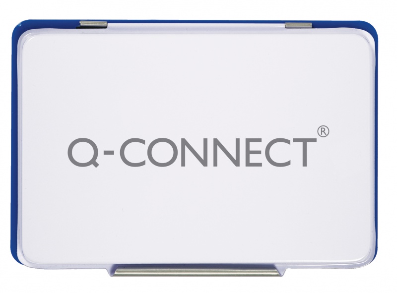 Poduszka do stempli Q-CONNECT, z tuszem, 110x70mm, metalowa, niebieska 