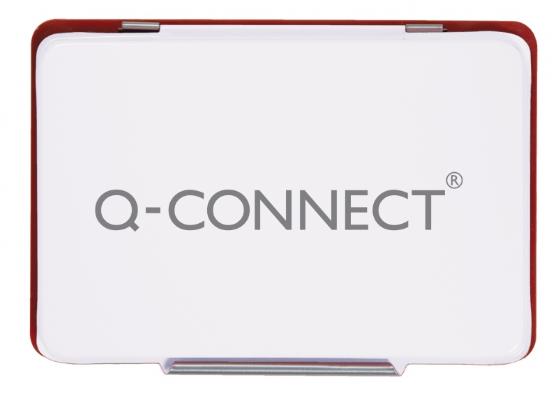 Poduszka do stempli Q-CONNECT, z tuszem, 110x70mm, metalowa, czerwona 