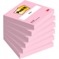 Karteczki samoprzylepne POST-IT®, 76x76mm, 6x100 kart., różowe
