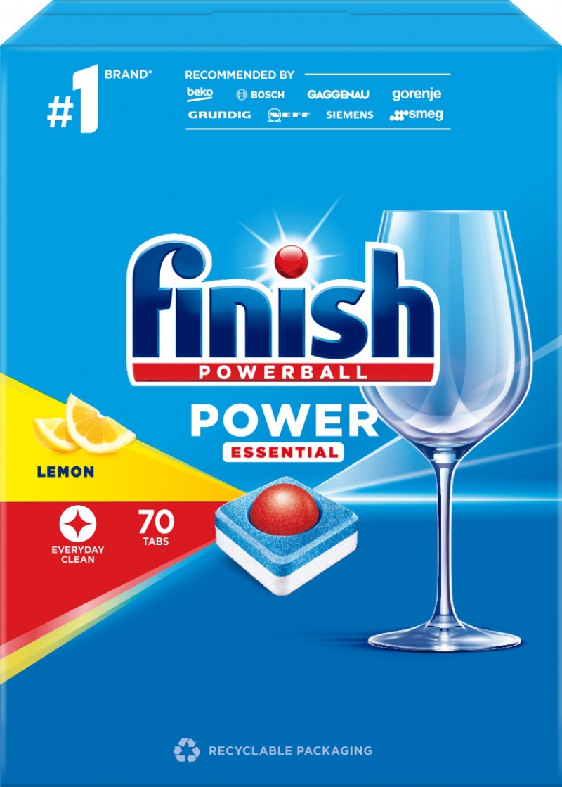 Tabletki do zmywarki FINISH Power Essential, 70szt., lemon