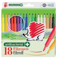 Flamastry ICO 300 Fibre Pen, antybakteryjne, 18 szt., zawieszka, mix kolorów 