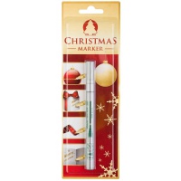 Marker olejowy ICO Christmas, M, okrągły, 1-1,5mm, blister, srebrny