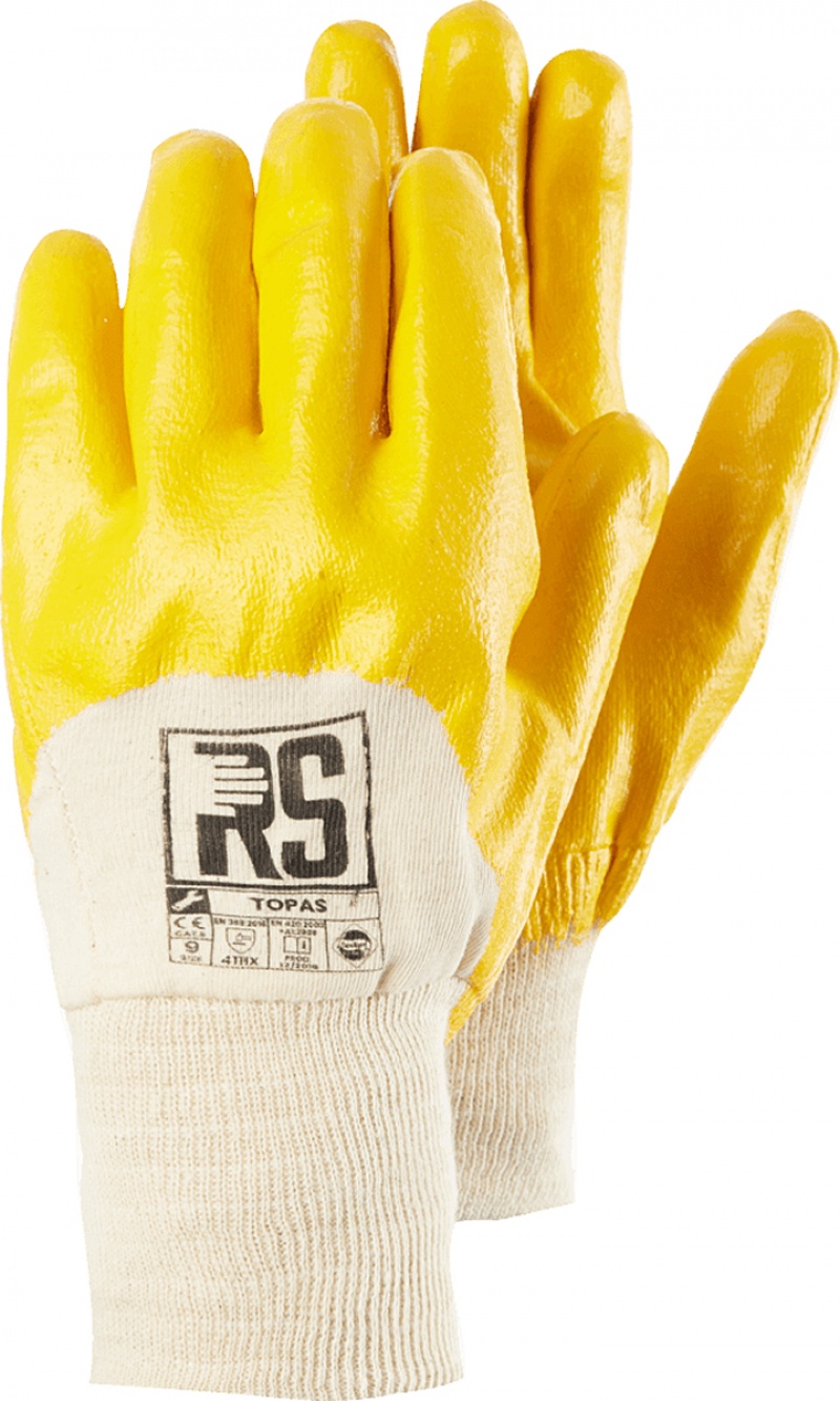 Rękawice RS TOPAS, nitrylowe lekkie, rozm.7, żółte