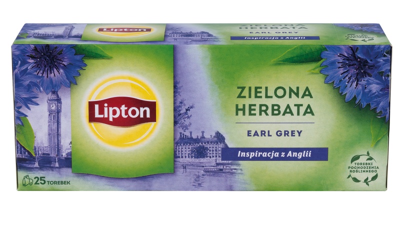 Herbata LIPTON Earl Grey, zielona, 25 torebek