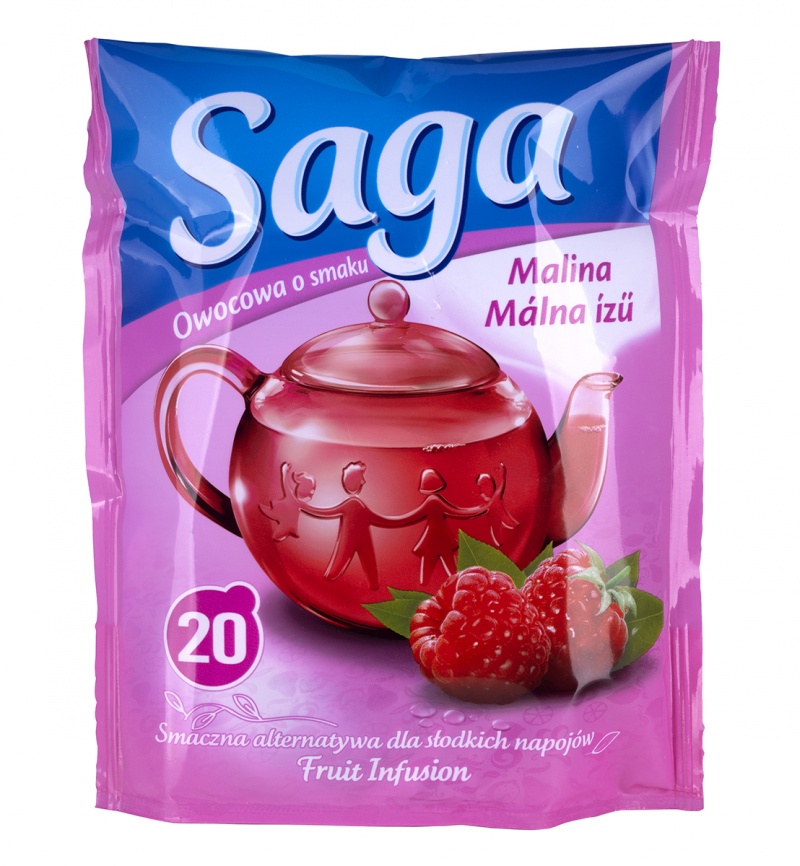 Herbata SAGA, malinowa, 20 torebek