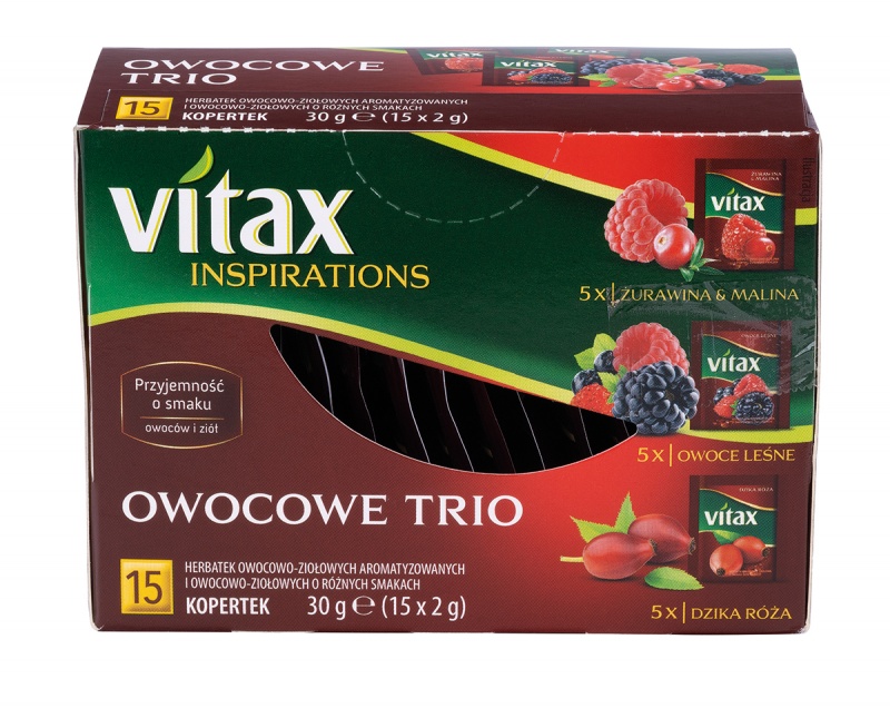 Herbata VITAX owocowo-ziołowa, owocowe trio, 15 kopert