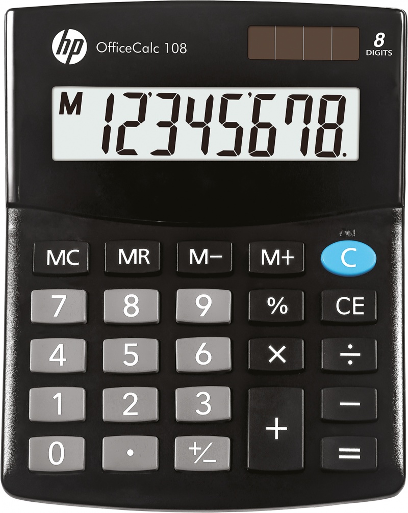 Kalkulator biurowy HP-OC 108/INT BX, 8-cyfr. wyświetlacz, 125x101x33mm, czarny 