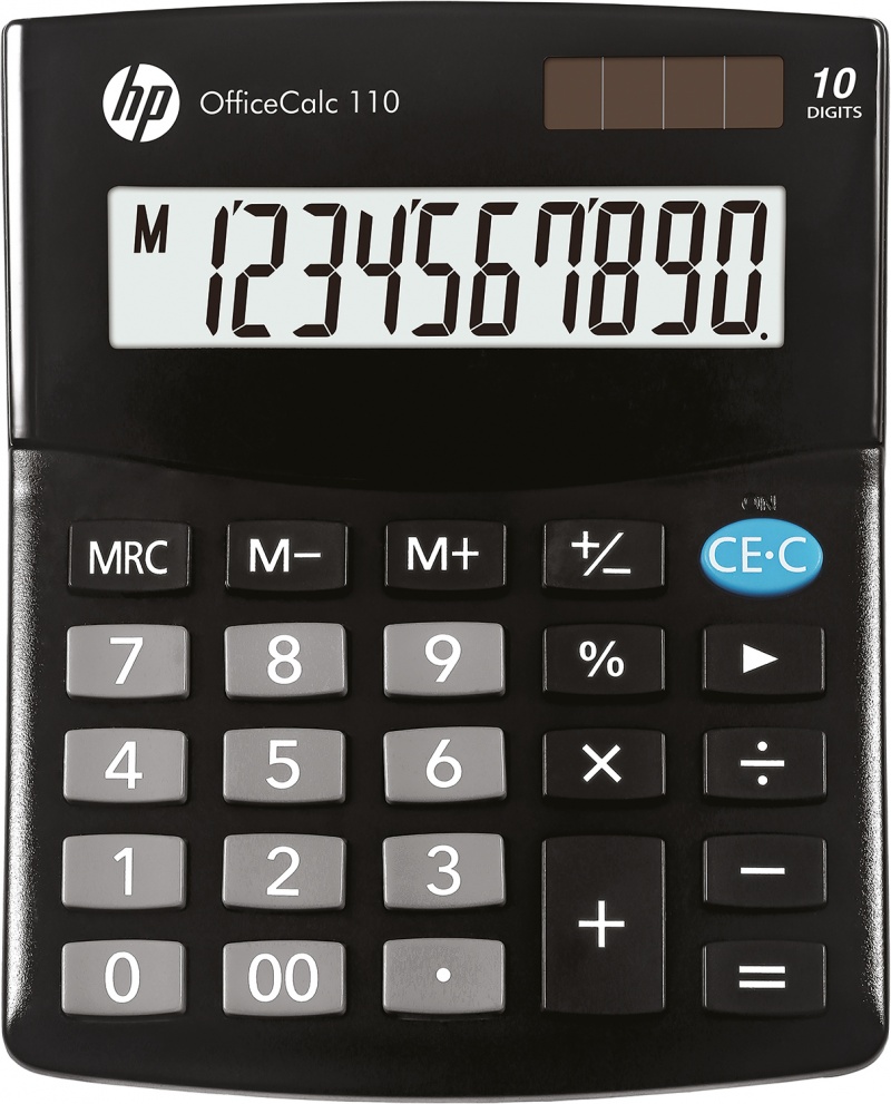 Kalkulator biurowy HP-OC 110/INT BX, 10-cyfr. wyświetlacz, 125x101x33mm, czarny 