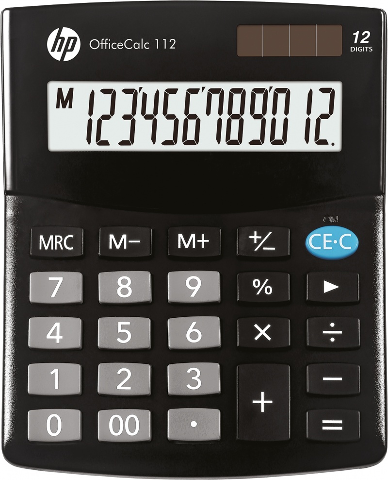 Kalkulator biurowy HP-OC 112/INT BX, 12-cyfr. wyświetlacz, 125x101x33mm, czarny