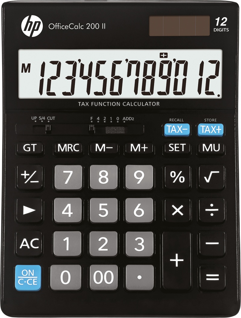 Kalkulator biurowy HP-OC 200 II/INT BX, 12-cyfr. wyświetlacz, 179x125x30mm, czarny 