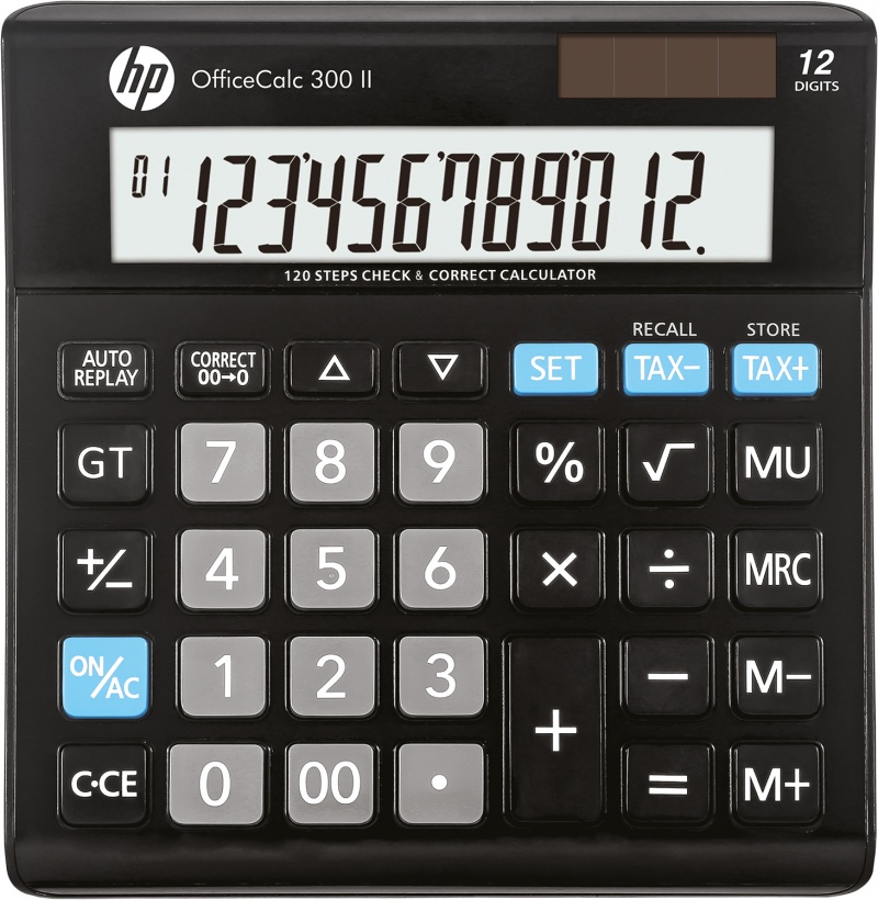 Kalkulator biurowy HP-OC 300 II/INT BX, 12-cyfr. wyświetlacz, 158x151x29mm, czarny 