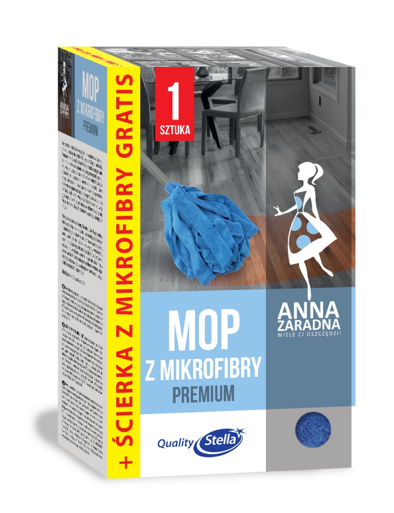 Mop z mikrofibry ANNA ZARADNA + ścierka z mikrofibry gratis 