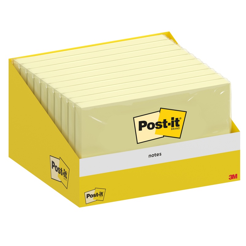 Karteczki samoprzylepne POST-IT, 76x127mm, 1x100 kart., kanarkowy żółty