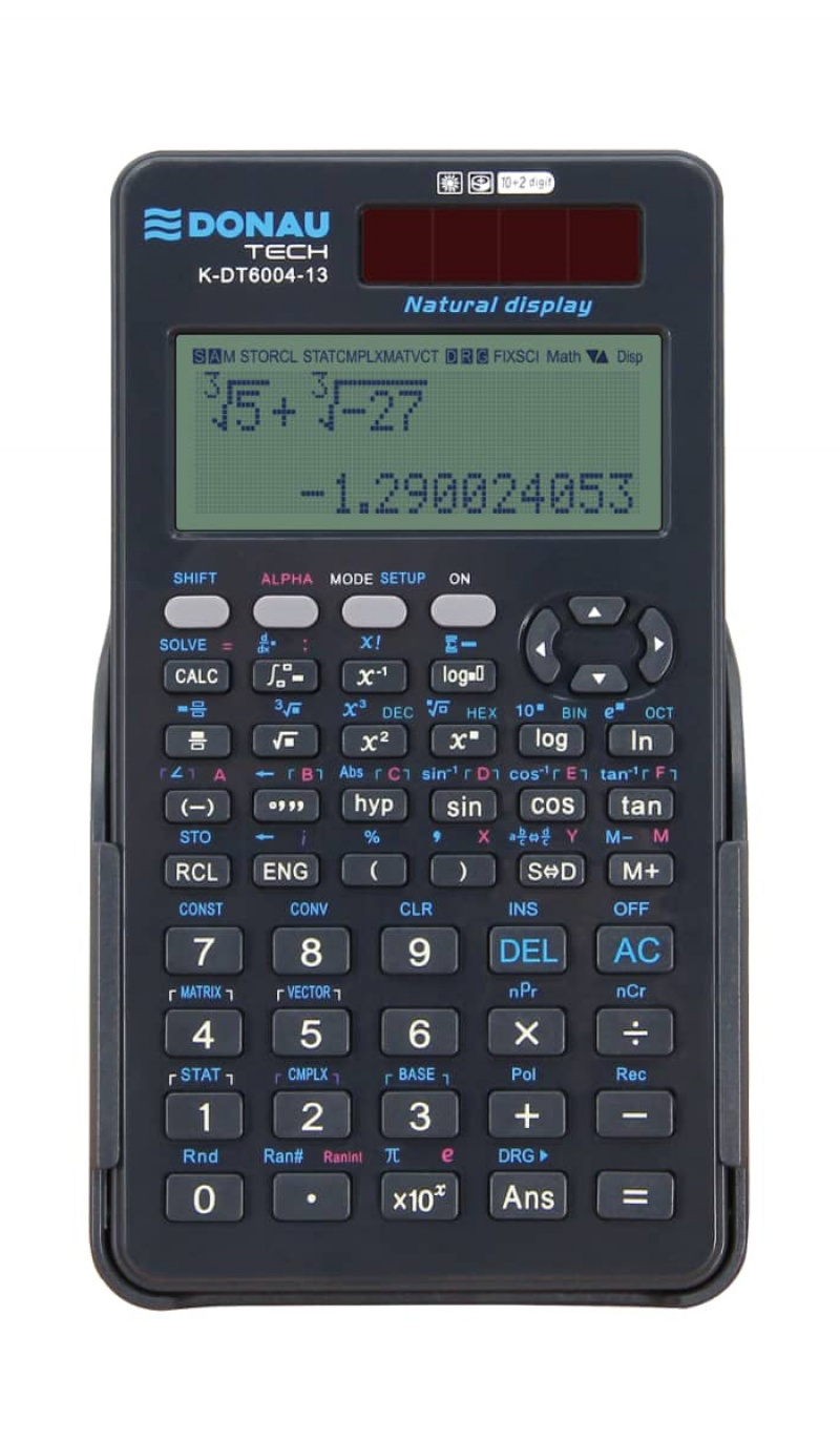 Kalkulator naukowy DONAU TECH, natur. zapis, 417 funkcji, 150x85x19 mm, grafitowy 