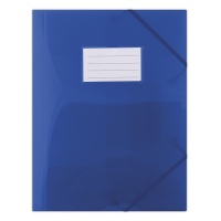 Teczka z gumką DONAU, PP, A4, 480mikr., 3-skrz., półtransparentna niebieska 